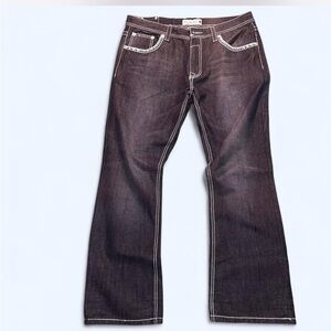 Victorinox Men's Straight Jeans - Dark Brown with wide Flop pockets